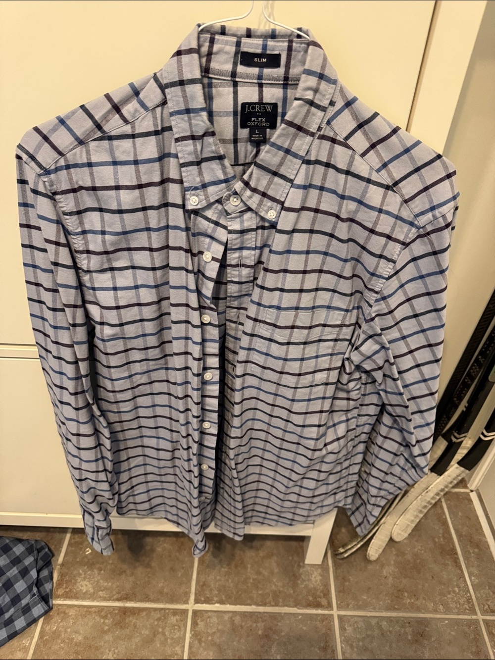 J. Crew Blue and Navy Plaid Button-Down Shirt